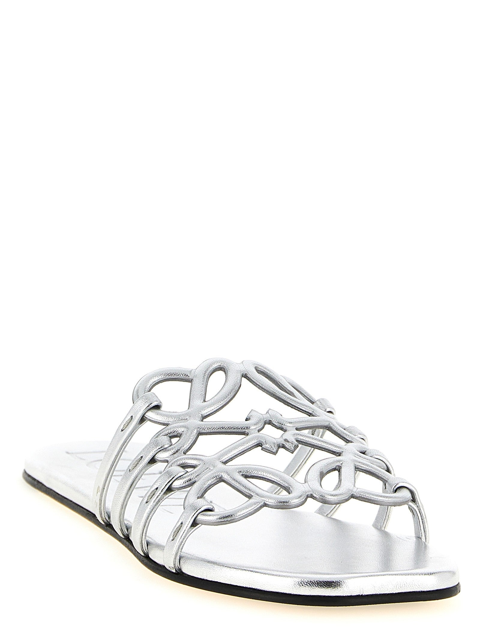Loewe Anagram Petal Slides Silver