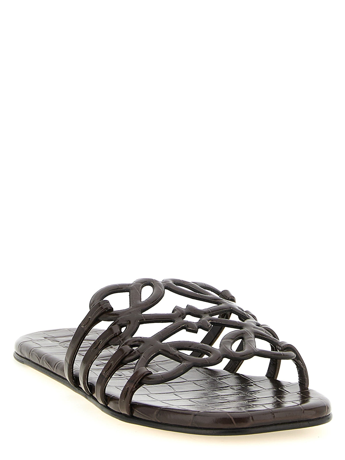 Loewe Anagram Petal Slides Brown