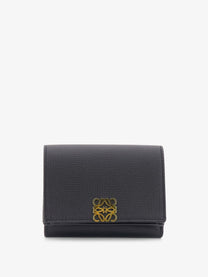 Loewe Women's Anagram Tri Fold Leather Wallet Black