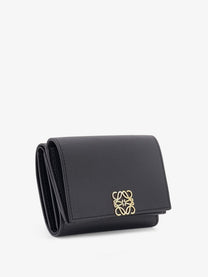 Loewe Women's Anagram Tri Fold Leather Wallet Black