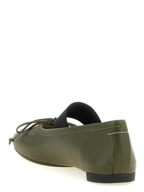 MM6 Maison Margiela Anatomic Numeric Ballet Flats Green