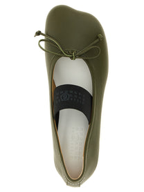 MM6 Maison Margiela Anatomic Numeric Ballet Flats Green