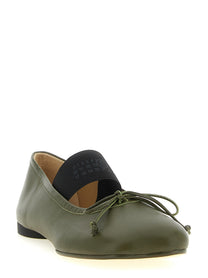 MM6 Maison Margiela Anatomic Numeric Ballet Flats Green