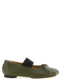 MM6 Maison Margiela Anatomic Numeric Ballet Flats Green