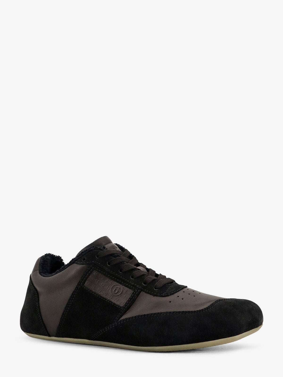 MM6 Maison Margiela Men's Anatomic Suede and Leather Sneakers Black, view 2