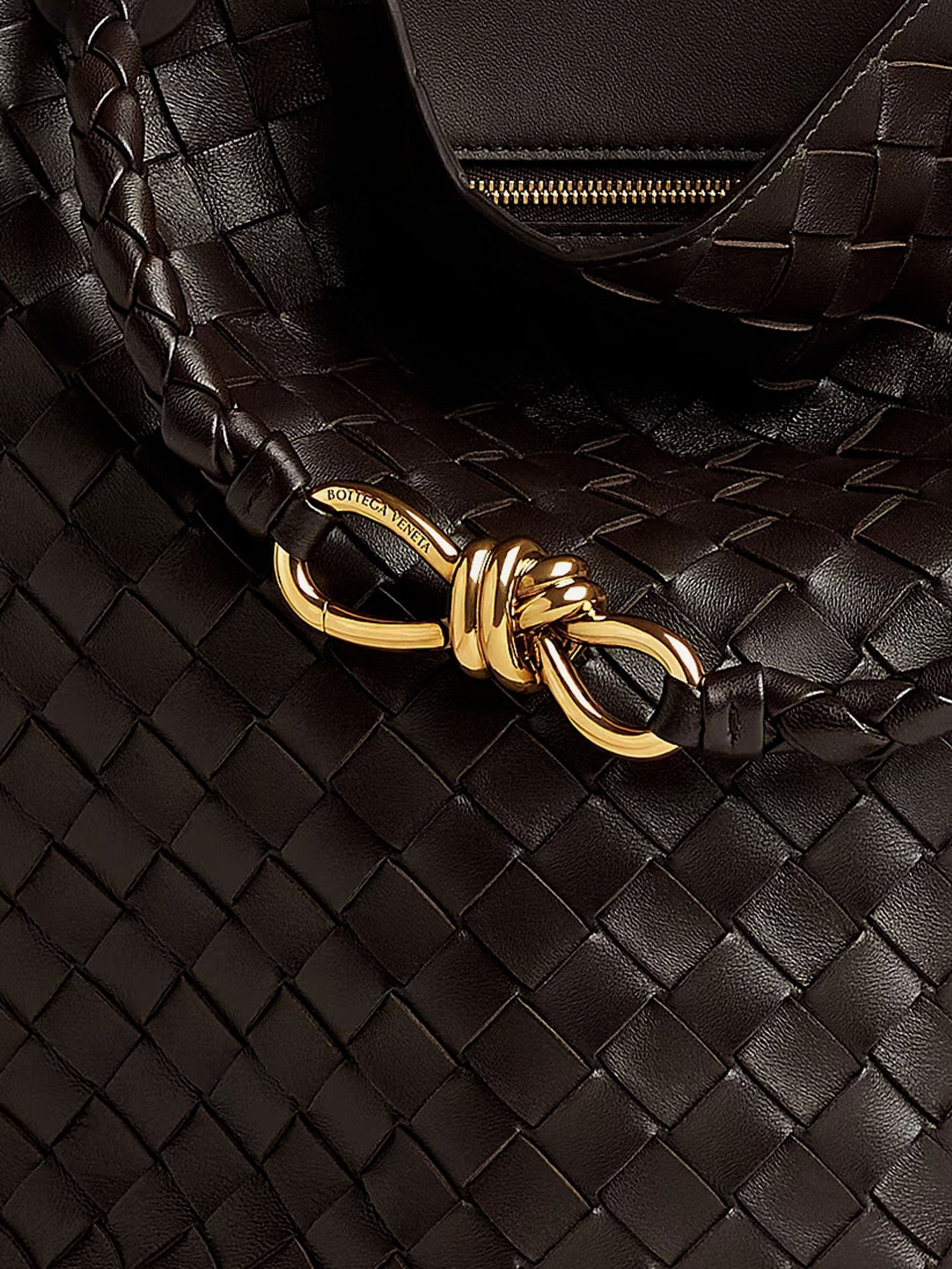 Bottega Veneta Women's Andiamo Bucket Leather Crossbody Bag Brown