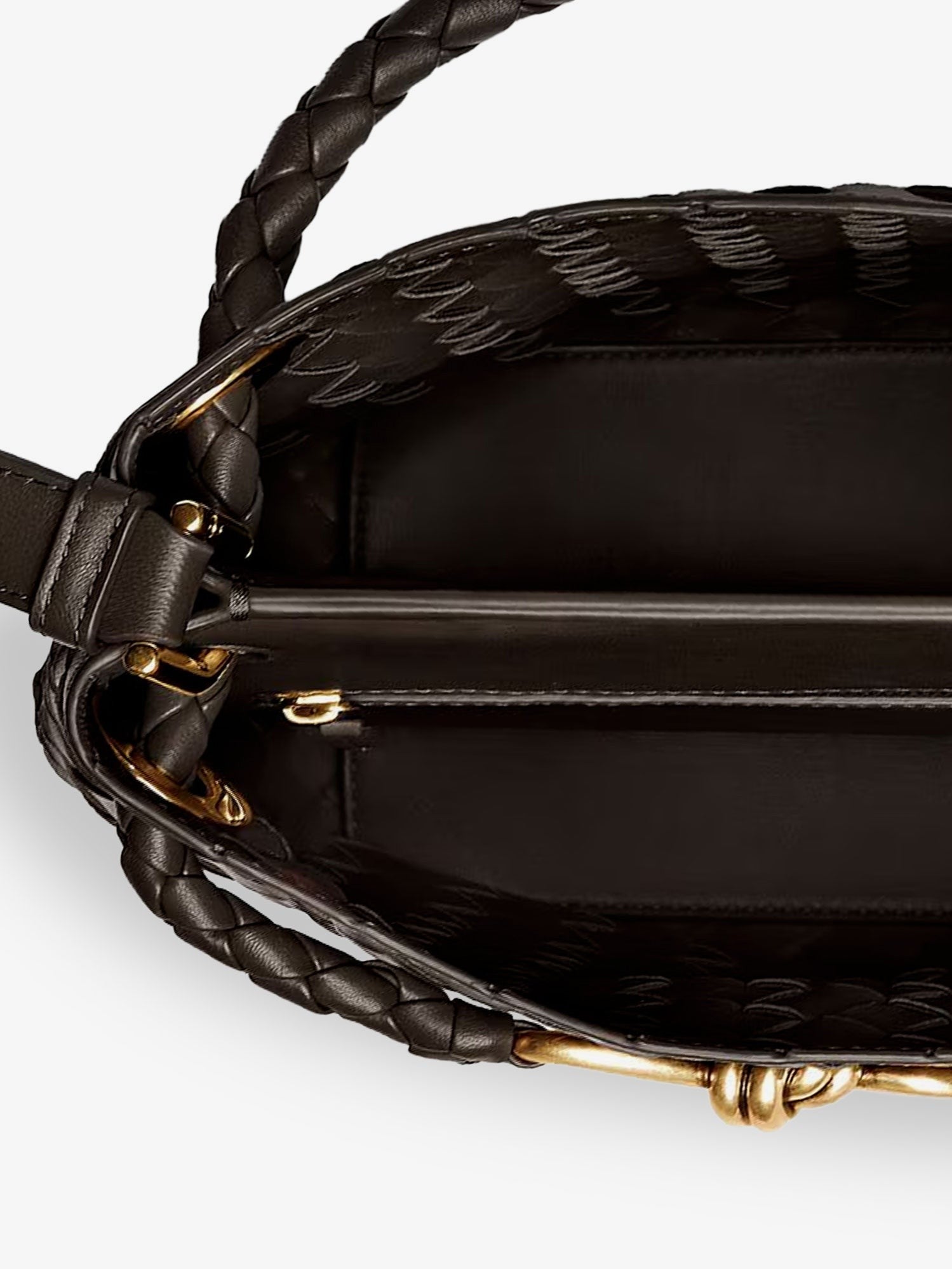 Bottega Veneta Women's Andiamo Bucket Leather Crossbody Bag Brown
