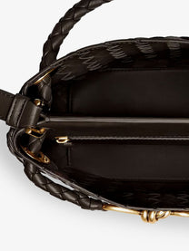 Bottega Veneta Women's Andiamo Bucket Leather Crossbody Bag Brown