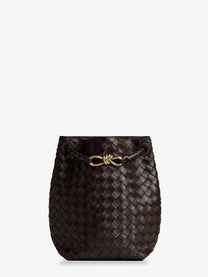 Bottega Veneta Women's Andiamo Bucket Leather Crossbody Bag Brown