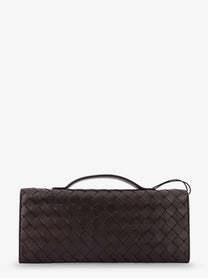 Bottega Veneta Women's Andiamo Leather Clutch Brown