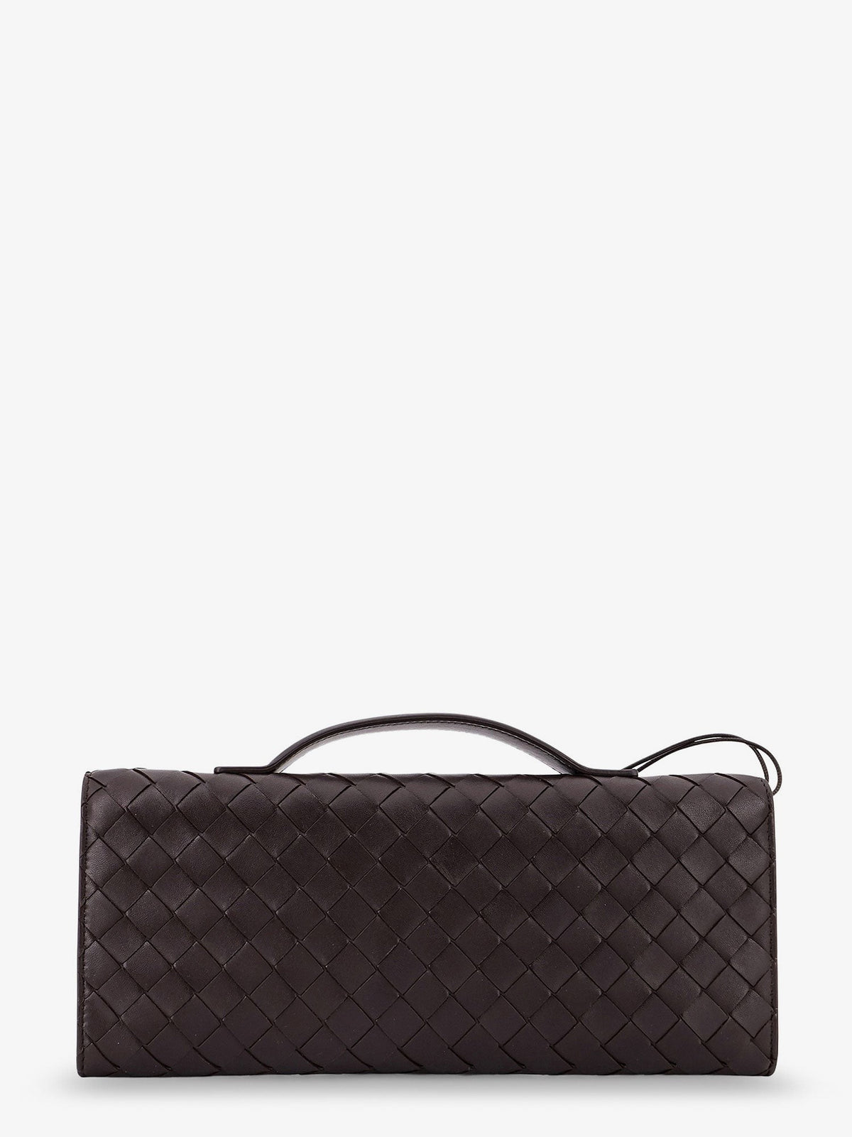Bottega Veneta Women's Andiamo Leather Clutch Brown