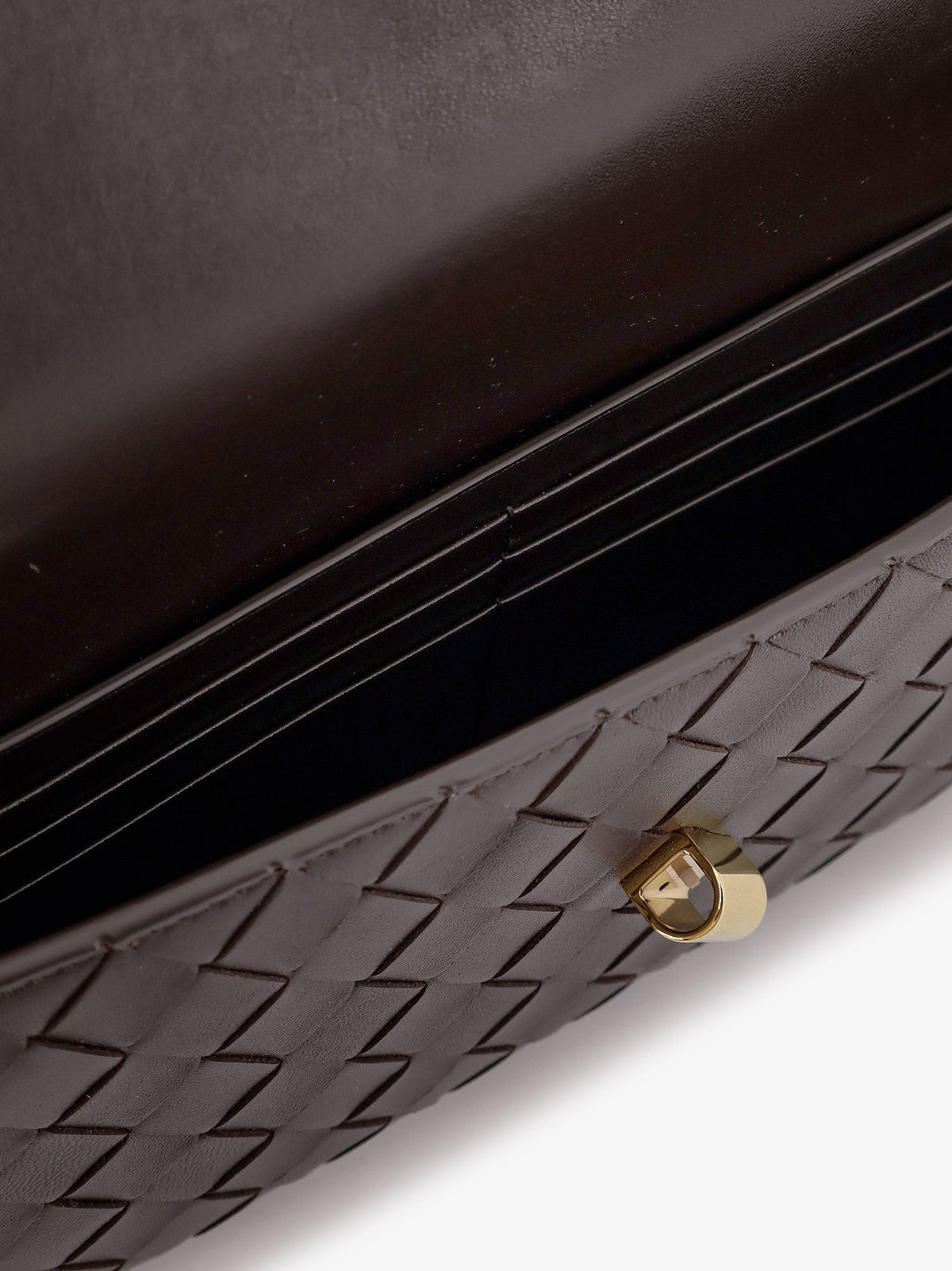 Bottega Veneta Women's Andiamo Leather Clutch Brown