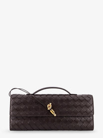 Bottega Veneta Women's Andiamo Leather Clutch Brown