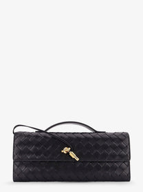 Bottega Veneta Women's Andiamo Leather Clutch Black