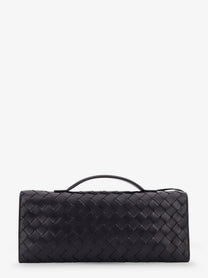 Bottega Veneta Women's Andiamo Leather Clutch Black