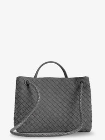 Bottega Veneta Women's Andiamo Medium Suede Handbag Grey, view 2