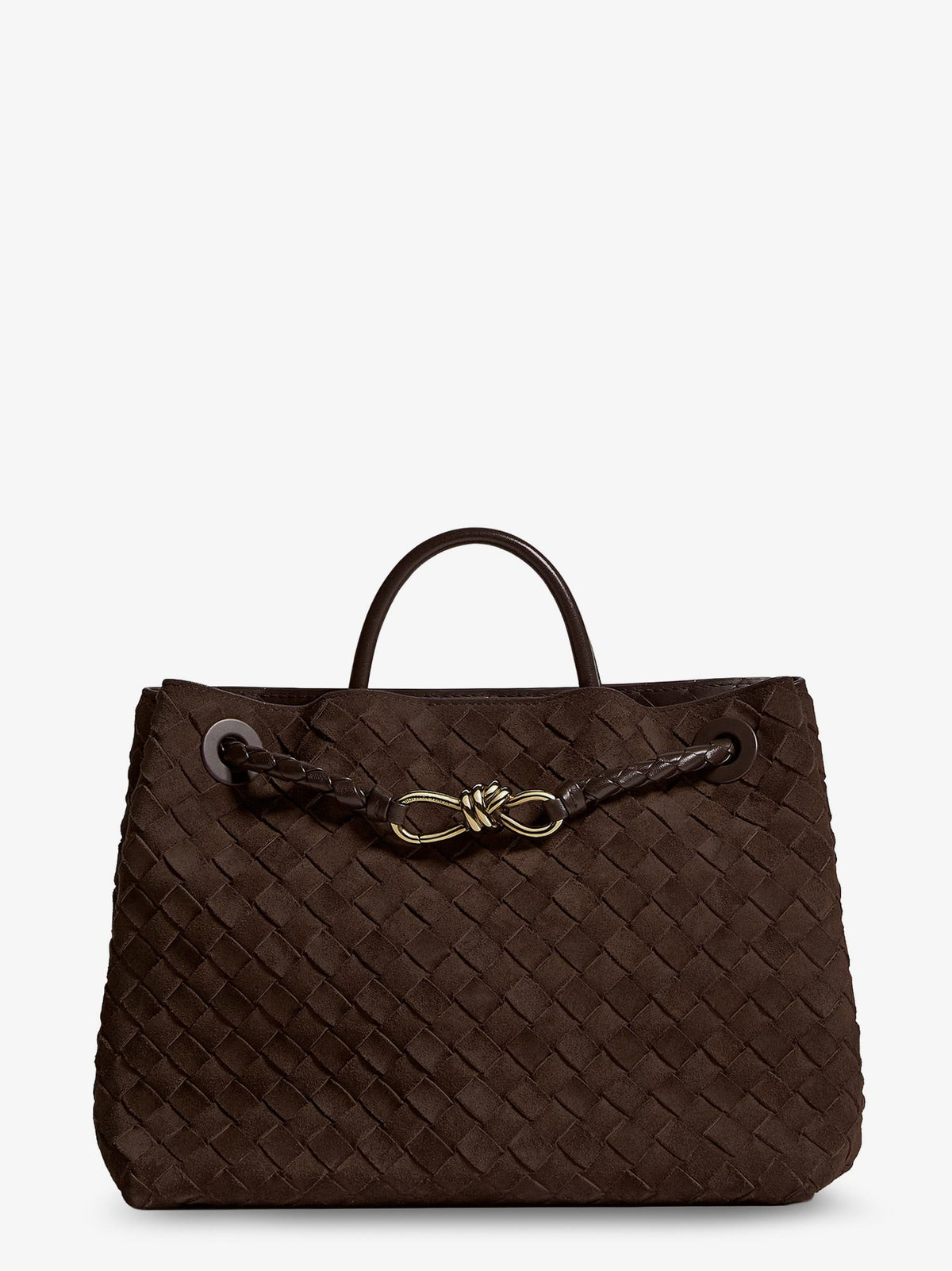Bottega Veneta Women's Andiamo Medium Suede Handbag Brown