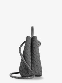 Bottega Veneta Women's Andiamo Medium Suede Handbag Grey, view 3