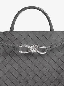 Bottega Veneta Women's Andiamo Medium Suede Handbag Grey, view 5