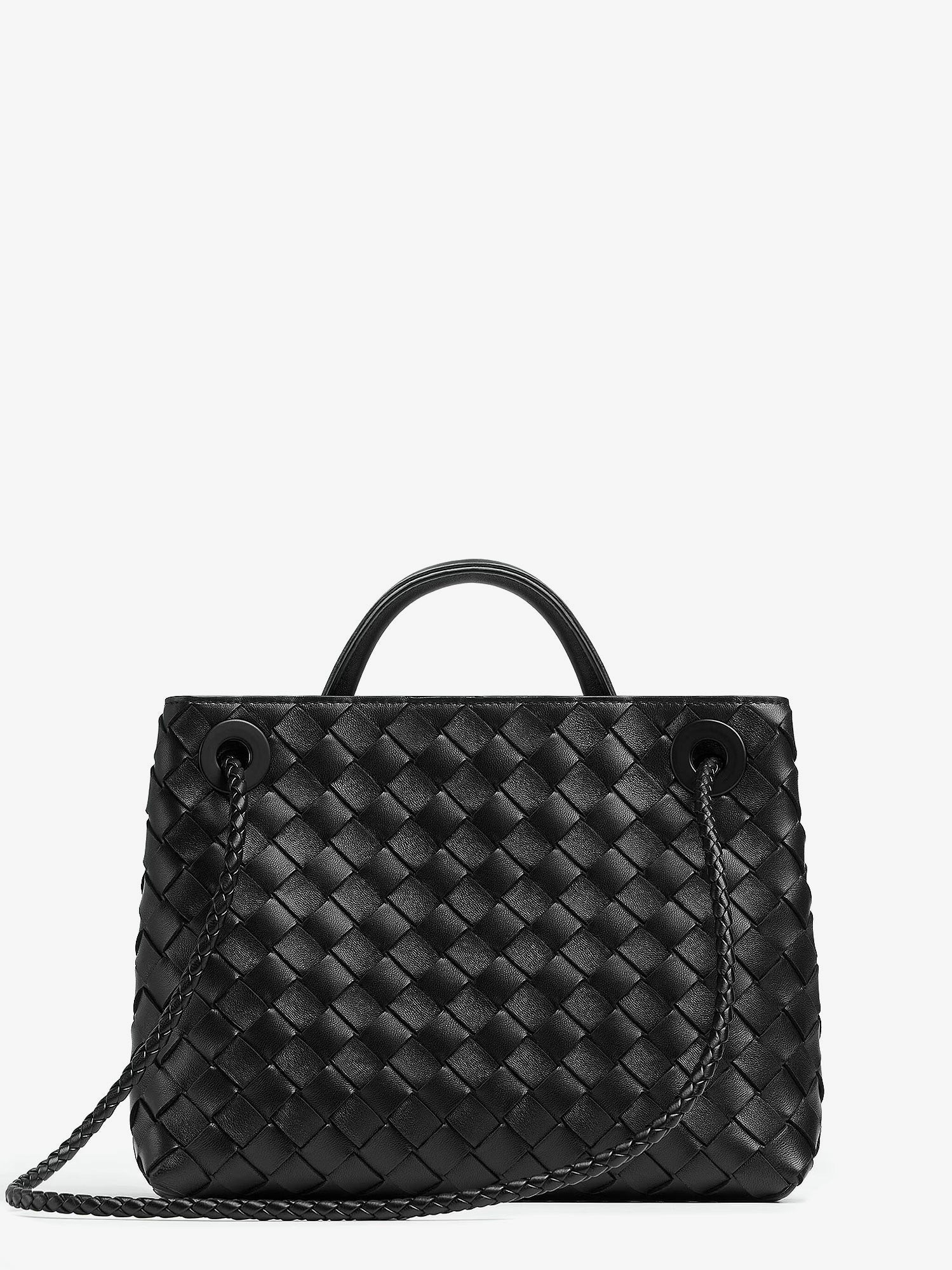 Bottega Veneta Women's Andiamo Small Leather Crossbody Bag Black