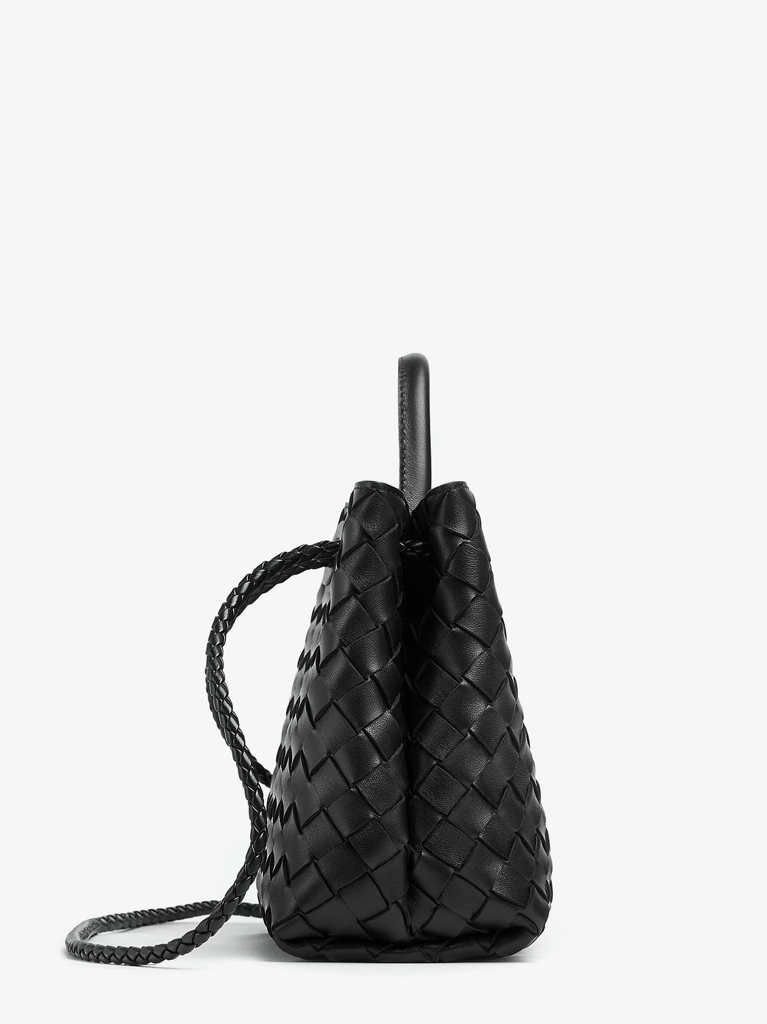Bottega Veneta Women's Andiamo Small Leather Crossbody Bag Black