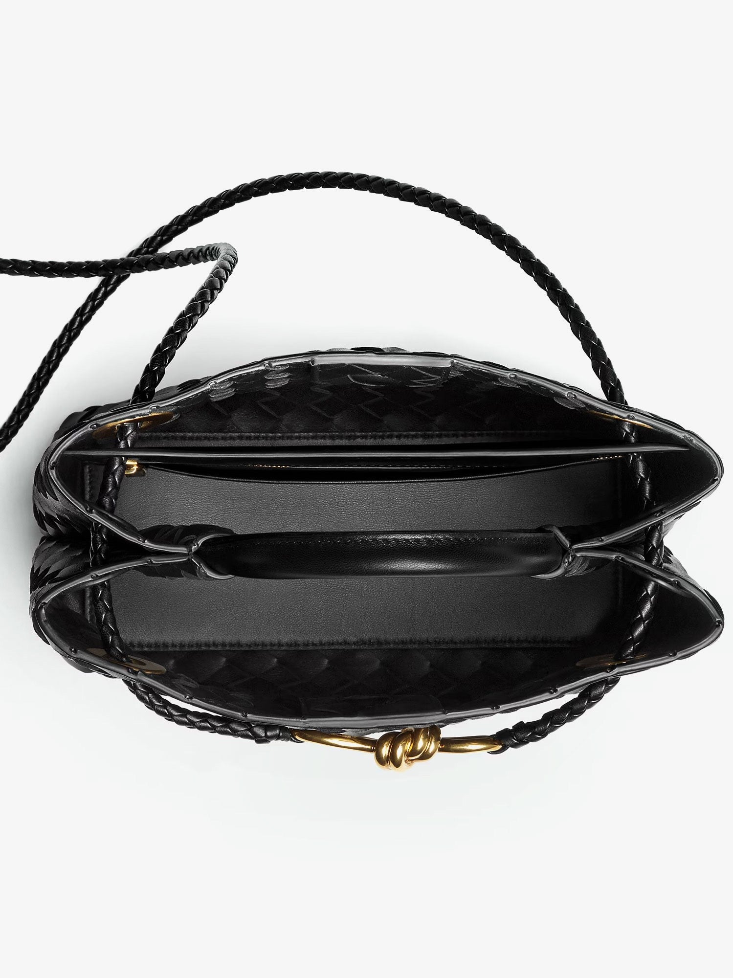 Bottega Veneta Women's Andiamo Small Leather Crossbody Bag Black