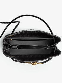 Bottega Veneta Women's Andiamo Small Leather Crossbody Bag Black