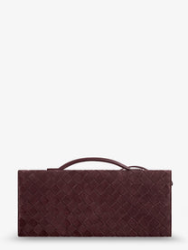Bottega Veneta Women's Andiamo Suede Clutch DEEP MAHOGANY-M B