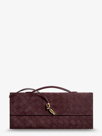 Bottega Veneta Women's Andiamo Suede Clutch DEEP MAHOGANY-M B