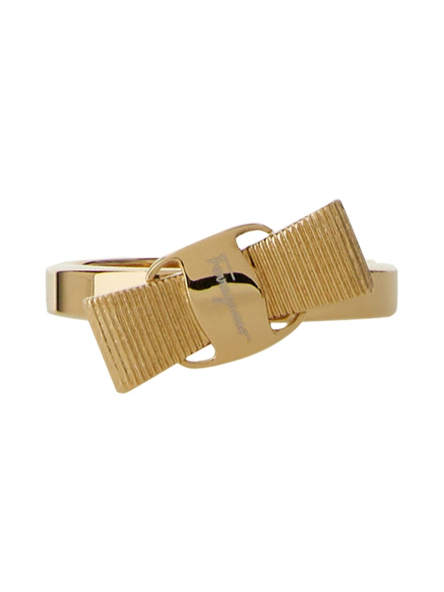 Ferragamo Women's Anello Con Fiocco Vara Gold