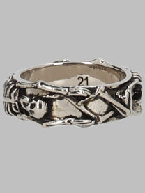 Alexander McQueen Men's Anello Dancing Skeleton Silver
