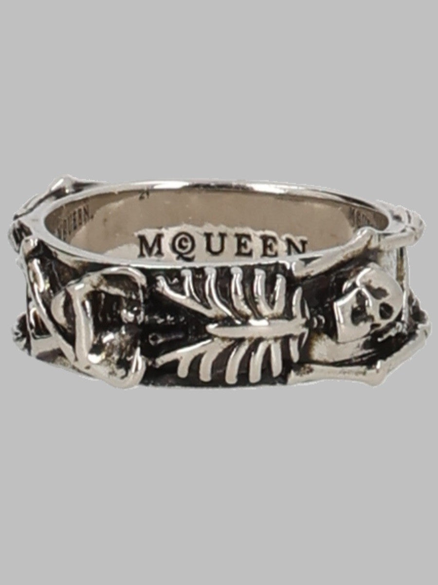 Alexander McQueen Men's Anello Dancing Skeleton Silver