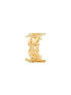 Saint Laurent Women's Ferma Scarf Cassandre Ring Gold, view 2