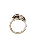 Alexander McQueen Women's Twin Skull Ring Silver