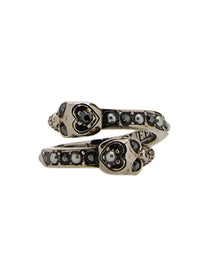 Alexander McQueen Women's Twin Skull Ring Silver