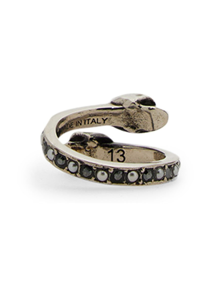 Alexander McQueen Women's Twin Skull Ring Silver