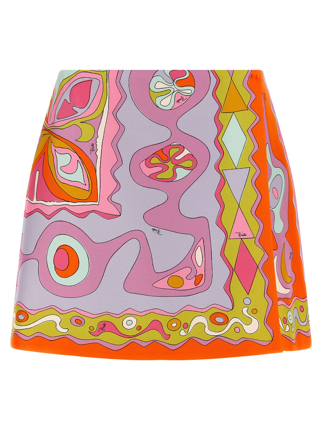 Emilio Pucci Angoli Print Twill Skirt Gold