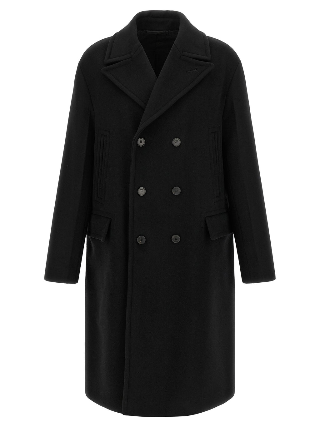 Fendi Angora and Wool Coat Black
