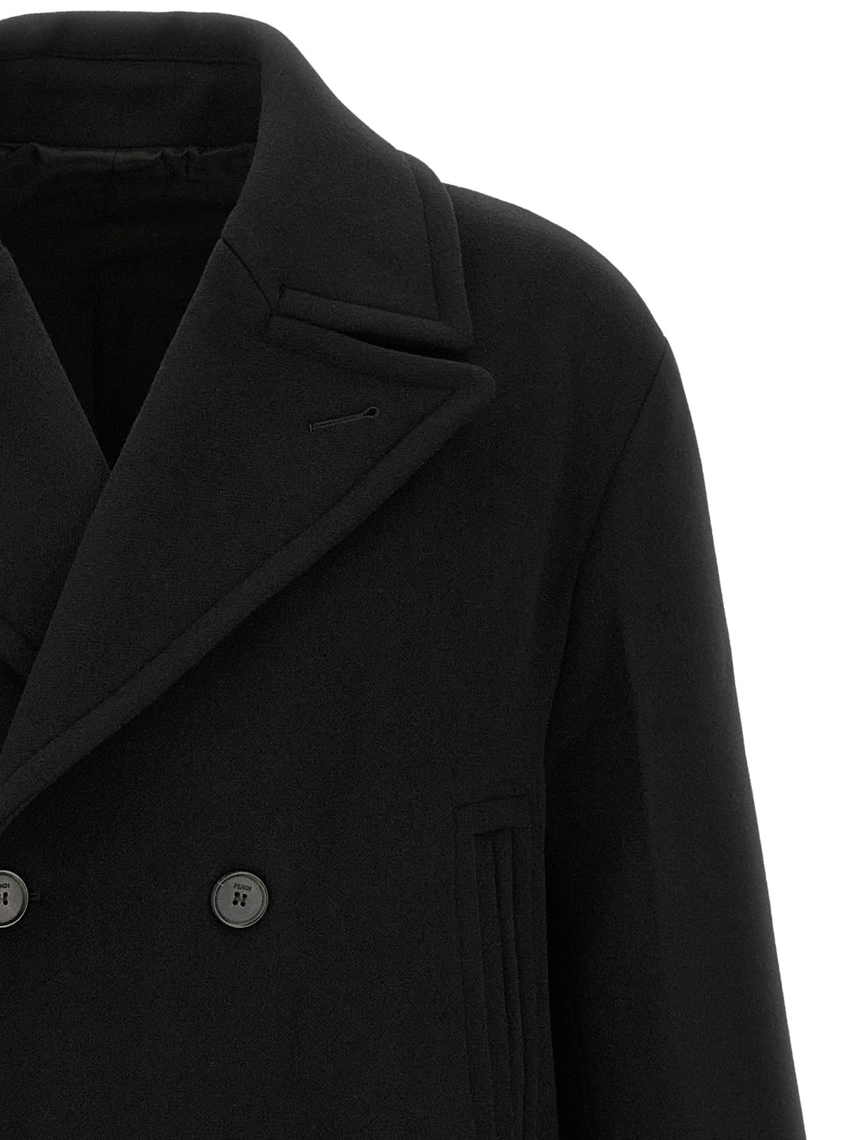 Fendi Angora and Wool Coat Black