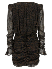 ROTATE Birger Christensen Animal Dress Brown