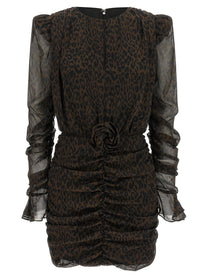 ROTATE Birger Christensen Animal Dress Brown