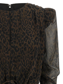 ROTATE Birger Christensen Animal Dress Brown