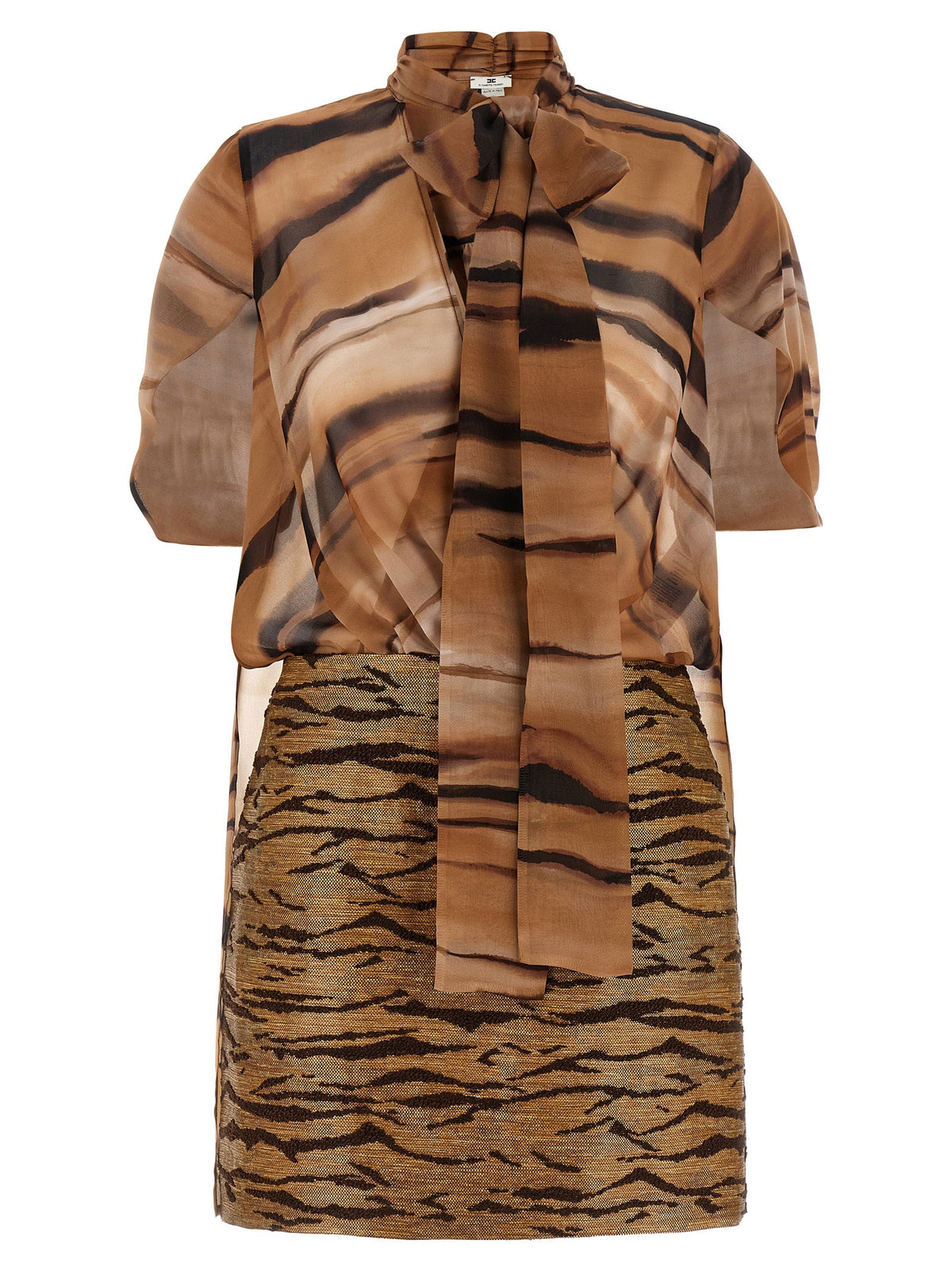 Elisabetta Franchi Animal Dress Brown