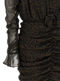 ROTATE Birger Christensen Animal Dress Brown