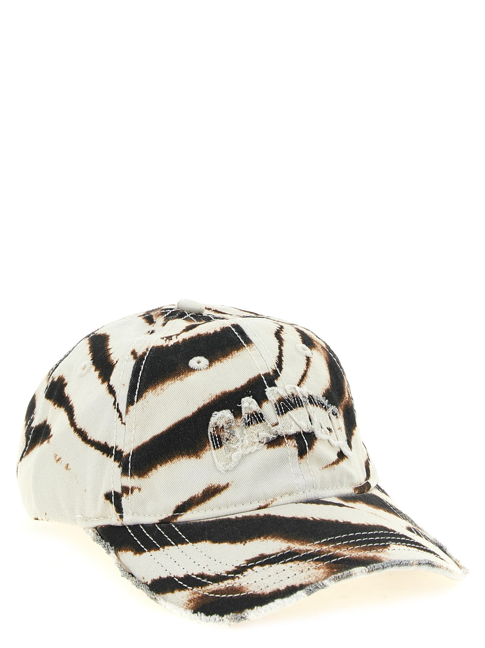 Ganni Animal Print Cap Gold