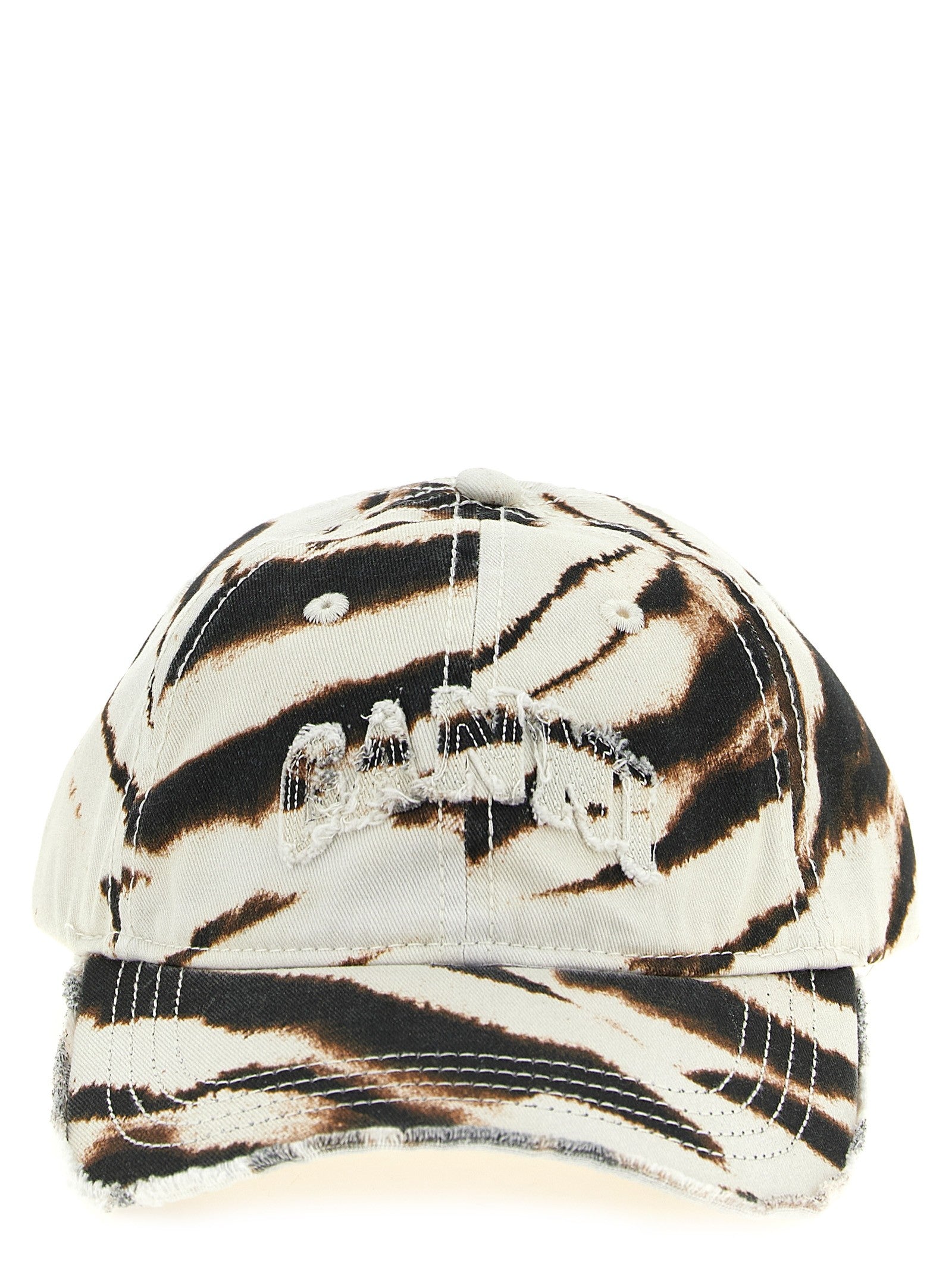 Ganni Animal Print Cap Gold