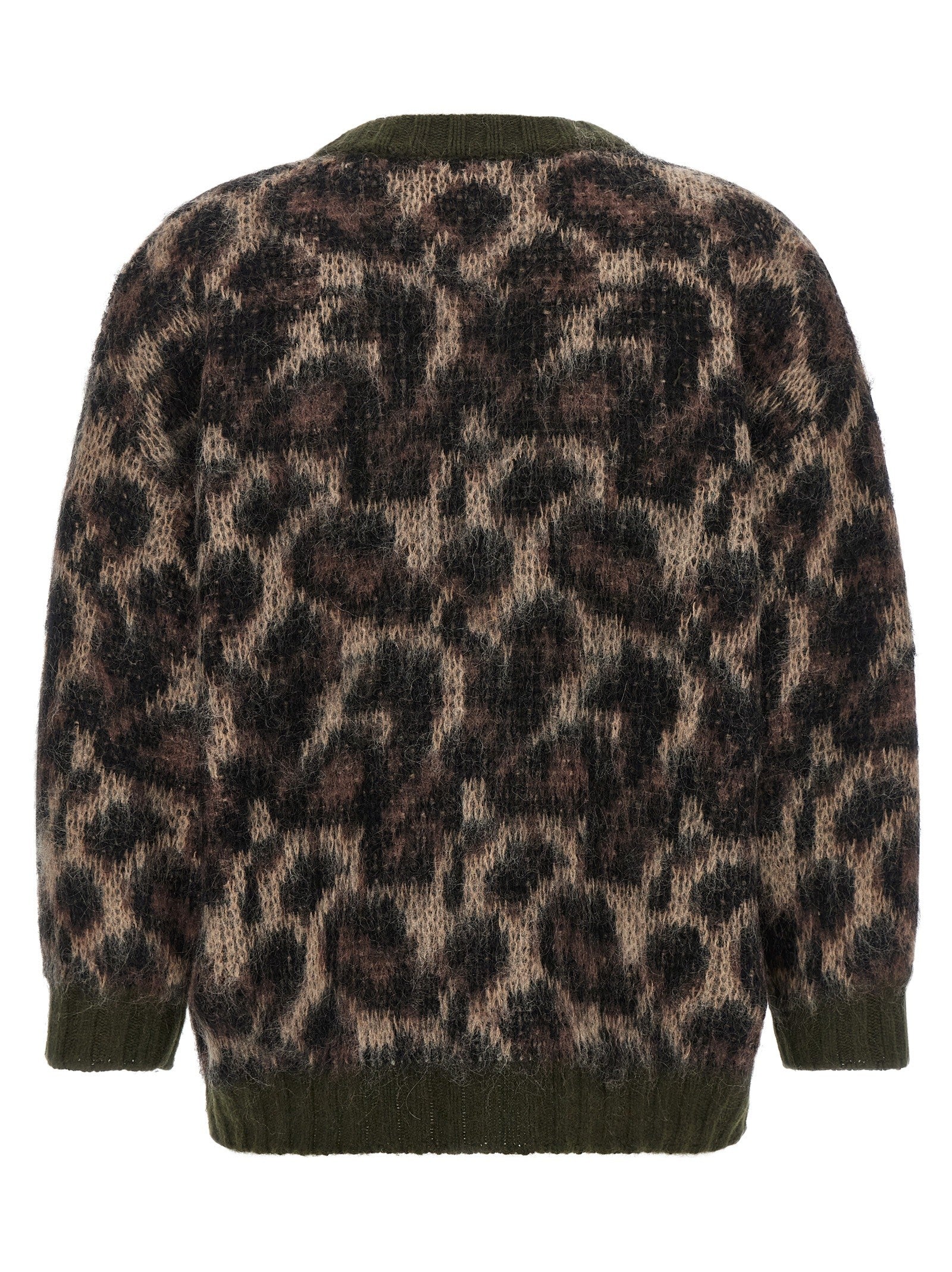 R13 Animal Print Cardigan Brown
