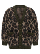 R13 Animal Print Cardigan Brown