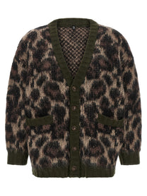 R13 Animal Print Cardigan Brown
