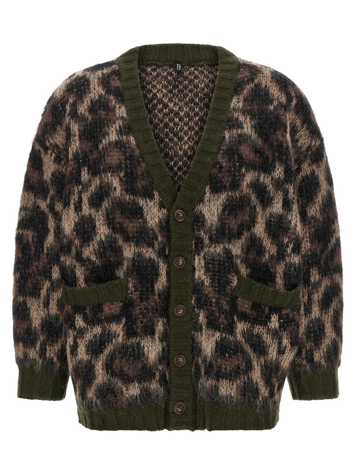 R13 Animal Print Cardigan Brown